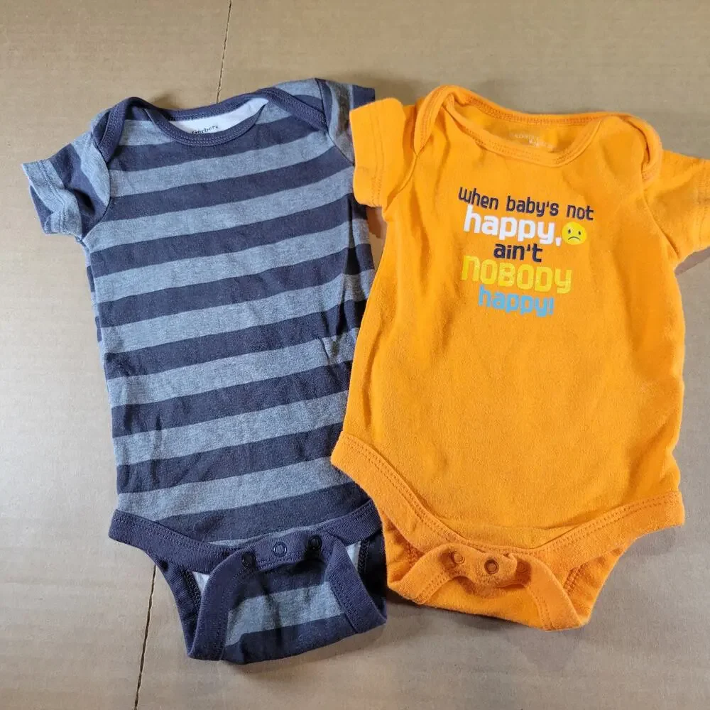 15 Assorted Baby Bodysuits 0-6 Months - Graphic Prints & Stripes Mom, Tattoos,